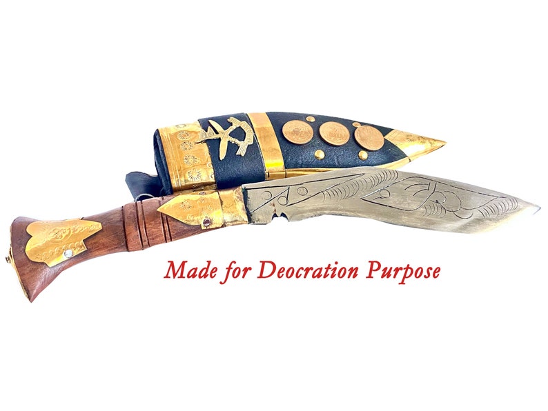 Gurkha Handmade Kukri Knife For Decoration Purpose - Authentic Handmade Nepali Gurkha Khukuri Kukri Knife with Sheath Plus Stand On Option 16" Deco Kukri