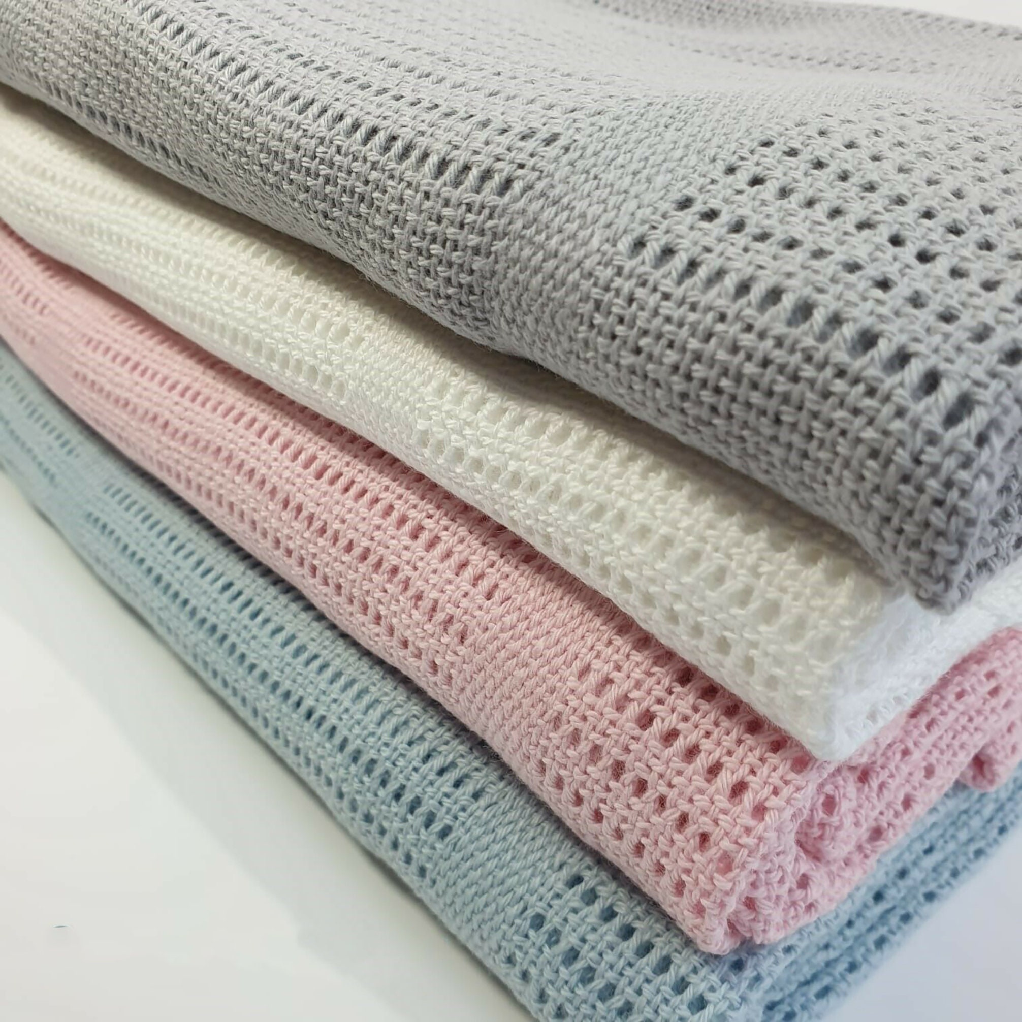 Premium Quality 100 Cotton Cellular Blanket Pram Cotbed Etsy UK