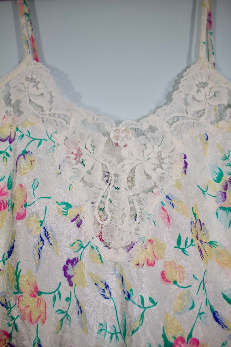 80 year old nightie holographic fabric fine lace