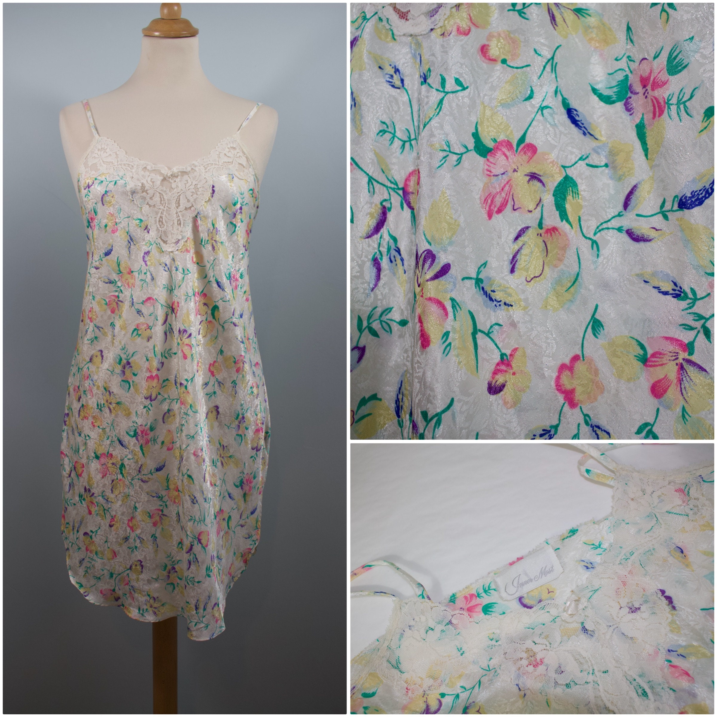 80 year old nightie holographic fabric fine lace