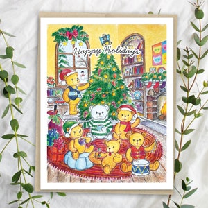 Gezellige beren kerstkaart