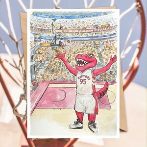 Carte de vœux Raptors – Anniversaire, Jalon, Célébration, Carte de basket-ball – 12,7 x 17,8 cm