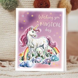 Tarjeta de cumpleaños de unicornio - Feliz cumpleaños, Tarjeta de felicitación, Cumpleaños del niño