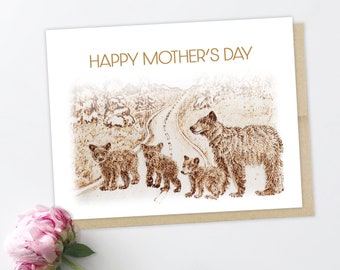 Happy Mother's Day, Mama + Little Bears Card, Greeting Card