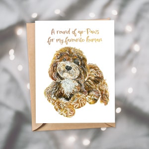 Carte de remerciement chiot - carte de voeux pour amoureux des chiens - 4,25 x 5,5 po.
