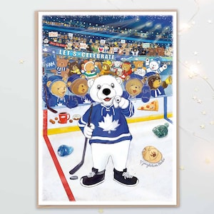 Hockey Fan Bear Celebration Card - 5x7&quot;