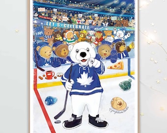 Hockey Fan Bear Celebration Card - 5x7&quot;