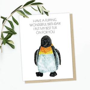 Happy Flipping Birthday - Pinguin Tux Süße Lustige Geburtstagsgrußkarte
