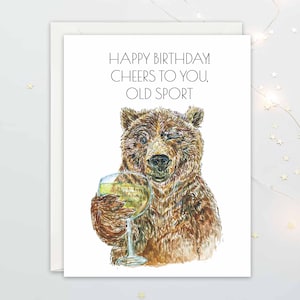 Cheers Old Sport - Happy Birthday Beat Gatsby Card