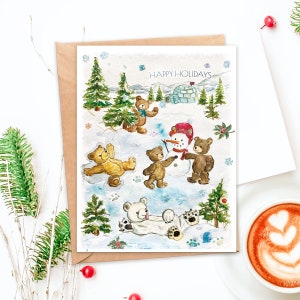 Winter Wonderland - Frohe Feiertage Grußkarte - A2 4,25 x 5,5"