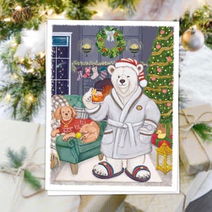 Plüsch Eisbär Weihnachtskarte - A2 4,25 "x 5,5"