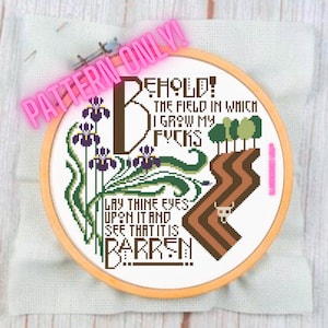 Modern Cross Stitch Pattern, Funny Cross Stitch, Behold! My Field of Fucks Lay Thine Eyes Upon It and See That It Is Barren Easy Snarky Art