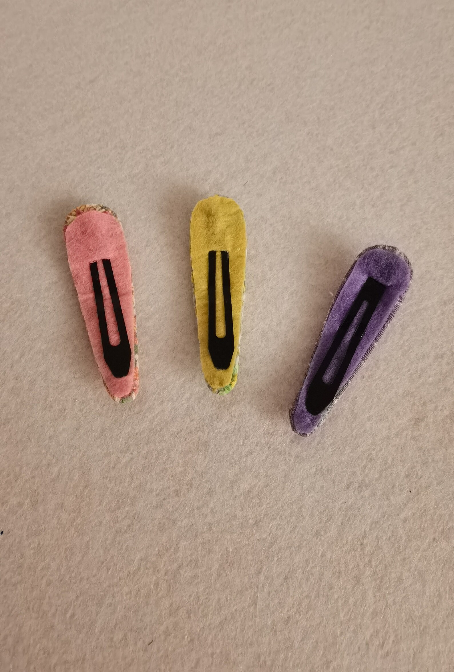 Fabric Covered Snap Clip Hair Clip Etsy