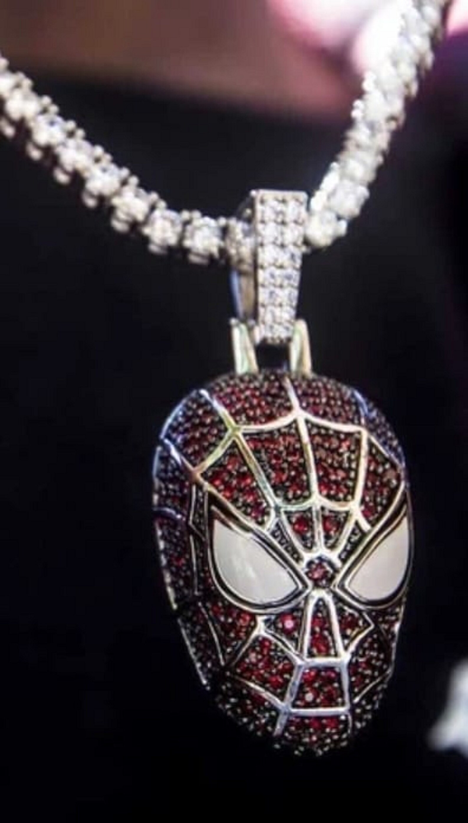 Spider Man Pendant Sterling Silver Spider Man Shape Men's Etsy