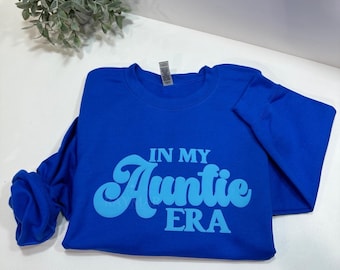 Custom In My Auntie Era Sweatshirt, Pregnancy Reveal Gift, New Aunt Shirt