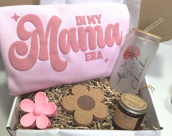 Personalized In my  Mama Era Gift Box, New Mom Pregnancy Gift Basket, Mommy Sweatshirt