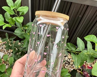 Personalized Mini Hearts Glass Cup: Gift for Friend