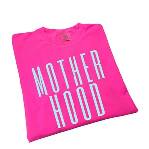 Custom Motherhood Neon Shirt- Summer Mama Tee-Personalized Neon T-shirt-Comfort Colors Tee
