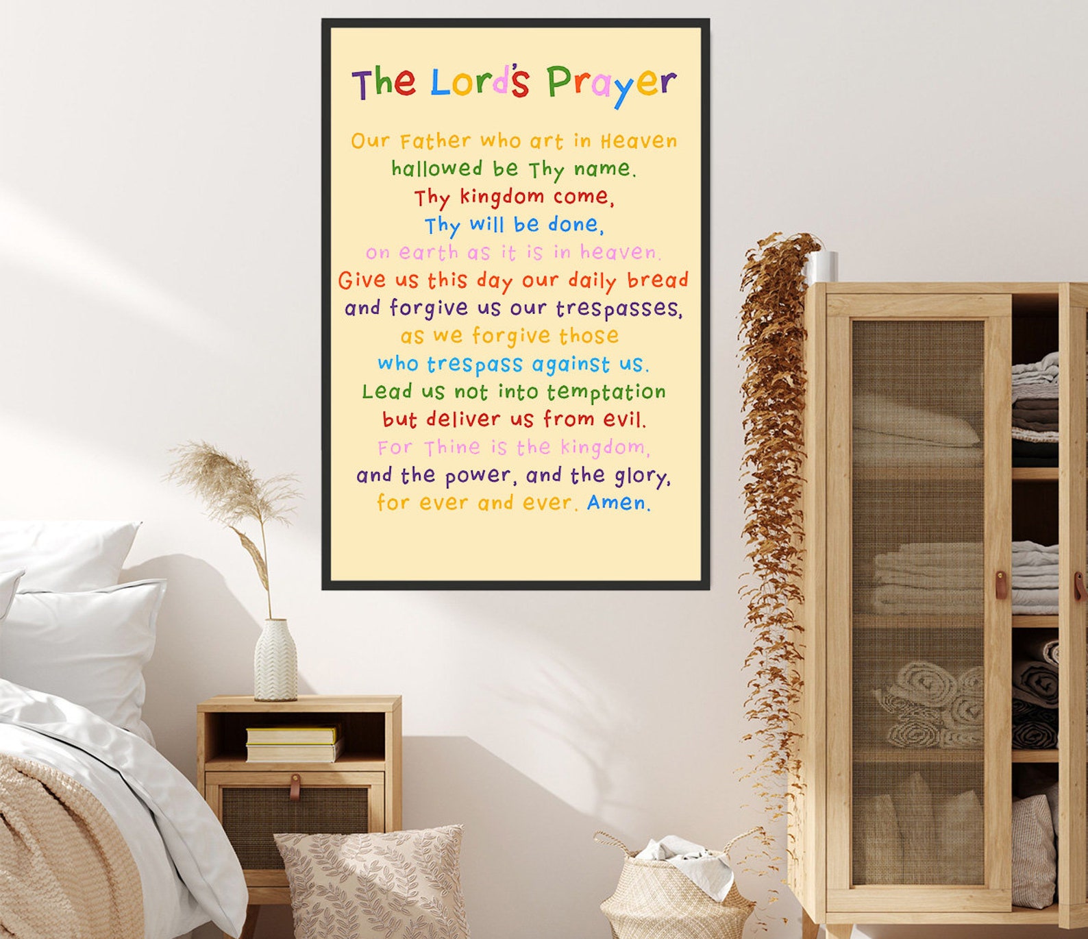 Lords Prayer Wall Art Painting Poster Wall Art Poster Kids Etsy