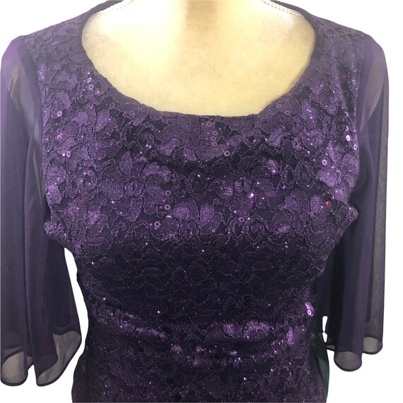 Onyx Nite Purple Lace Sequin Evening Formal Dress… - image 10