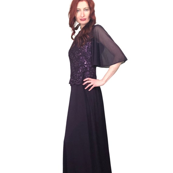 Onyx Nite Purple Lace Sequin Evening Formal Dress… - image 5