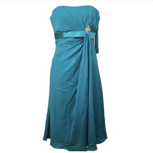 Women Impression Bridal Teal Bridesmaid Formal Prom Evening Dress Size 12 NWT