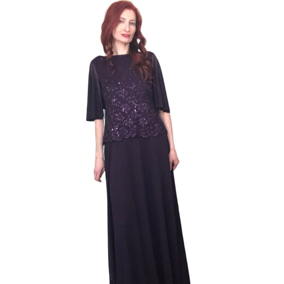 Onyx Nite Purple Lace Sequin Evening Formal Dress… - image 8