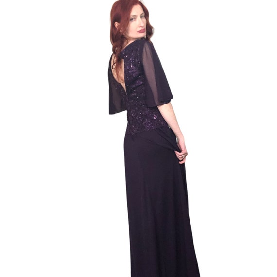 Onyx Nite Purple Lace Sequin Evening Formal Dress… - image 6