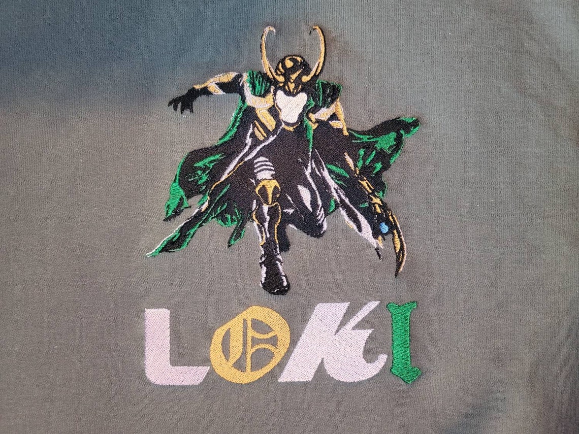 Loki Embroidered Sweater Marvel Disney | Etsy
