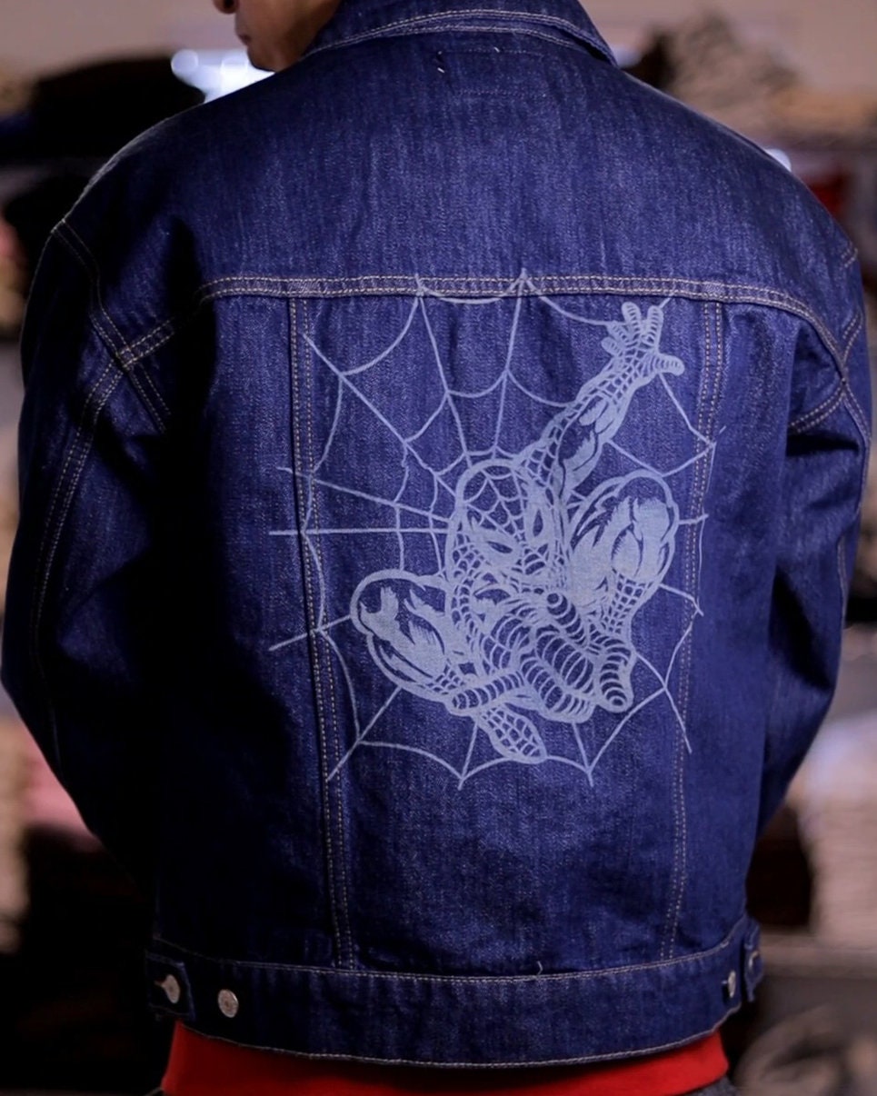 Spidey Laser Engraved/etched Denim Jacket - Etsy