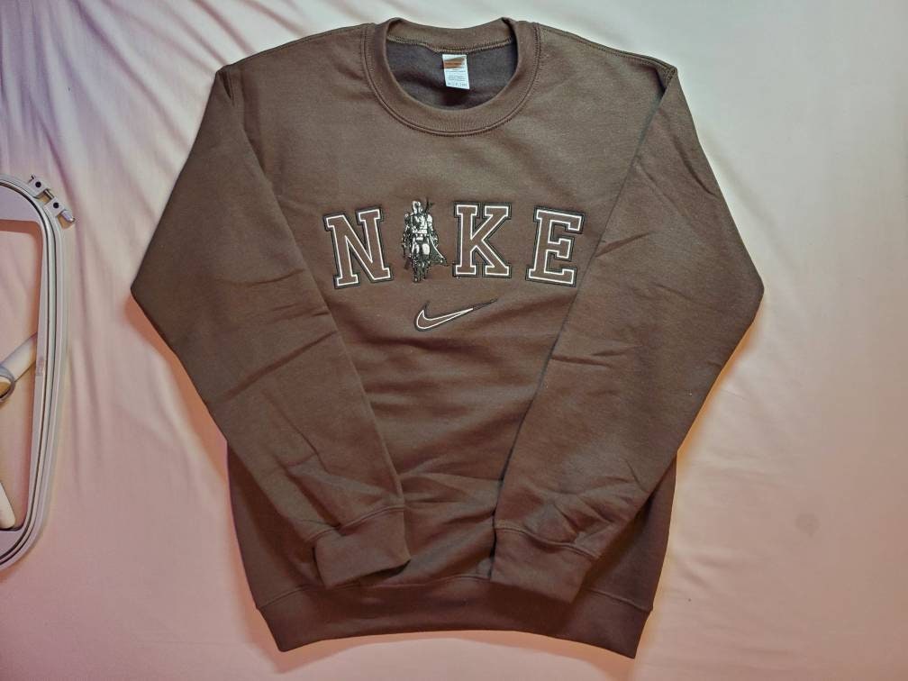 Nike Inspired Mandalorian Embroidered Sweater Star Wars