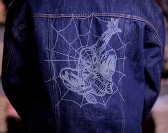 Spidey Laser Engraved/etched Denim Jacket - Etsy