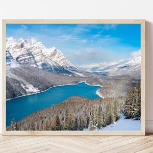 Canadian Rockies-Banff-Photo Print-Peyto Lake-Turquoise Lake-Winter Landscape Picture-Nature Photography-Wall Art-Mountain Photo-Canada