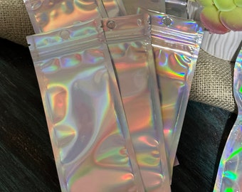 Wholesale Resealable Holographic Glitter Pen Pouch 2.4x9 Inch