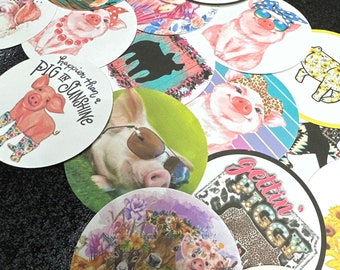 Pigs Cardstock Rounds Grab bag, Fresheners cardstock, Cardstock, Embellishments, Cardstock for Fresheners, Cardstock Decorations, Cardstock