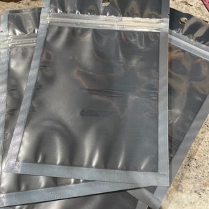 50ct 5x7 Shiny Mylar Holographic Metallized Foil Zip Bags, Smell Proof, Clear Front, freshie bags, Craft Bags, Mylar Bags, Craft Bags image 3