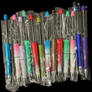 BULK, DIY Beadable Pens, Plastic Pens, Blank pens for Chunky Bubblegum Beads, Pen Blank, Roundtop Pens, Bulk Pens, Custom Gifts, Crafty