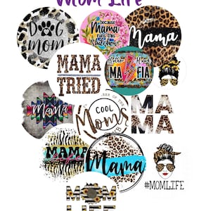Mom Life, Mama, Motherhood, Cardstock Rounds Grab bag,Fresheners cardstock, Cardstock, Embellishments, Freshie supplies