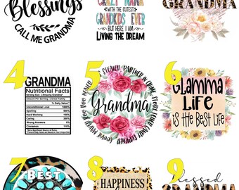 Grandma, Nana, Grandma Cardstock Rounds, Fresheners cardstock, Cardstock, Embellishments, Cardstock for Fresheners, Freshener Cardstock