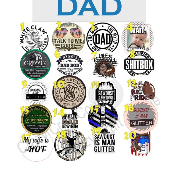 DAD/ Dad Cardstock Rounds / Manly Fresheners cardstock/ Cardstock / Embellishments