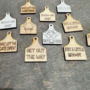 25 small Cow tags / embellishments/ fresheners/ wood / small decor / freshies