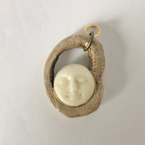 Natural Round Pendant: Deer Bone & Bison Bone