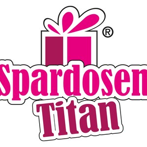 Puede incluir: Un logotipo rosa y blanco con el texto "Spar&shy;dosen Titan" y una caja de regalo estilizada con una cinta rosa.