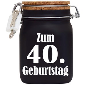 Spardose Geld Geschenk Ideen Spardose 40. Geburtstag Schwarz Größe L 1 Liter