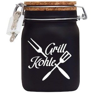 Spardose Geld Geschenk Ideen Grill Kohle Design2 Schwarz Größe L 1 Liter