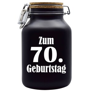 Spardose Geld Geschenk Ideen 70. Geburtstag Schwarz Größe XXL 3 Liter