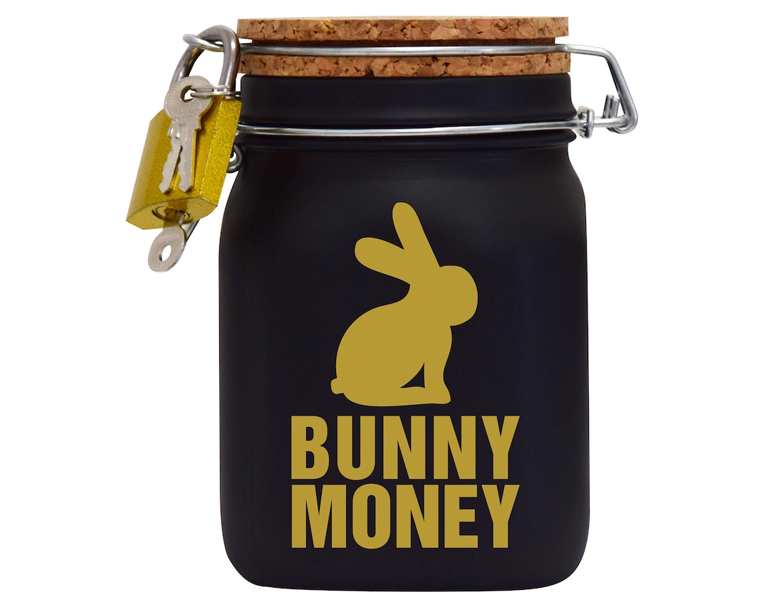 Sooty Rabbit Money Box Money Gift Ideas Money Box Bunny Money Black Gold Size L 1 Liter - Etsy