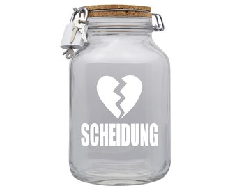 Money Box Money Gift Ideas Divorcio Transparente Tamaño XXL 3 litros