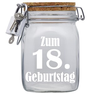 Spardose Geld Geschenk Ideen 18. Geburtstag Transparent Größe L 1 Lit