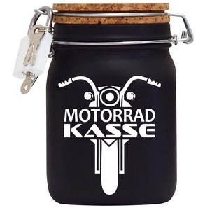 Geld Geschenk Ideen Spardose Motorrad Kasse Schwarz Größe L 1 Liter
